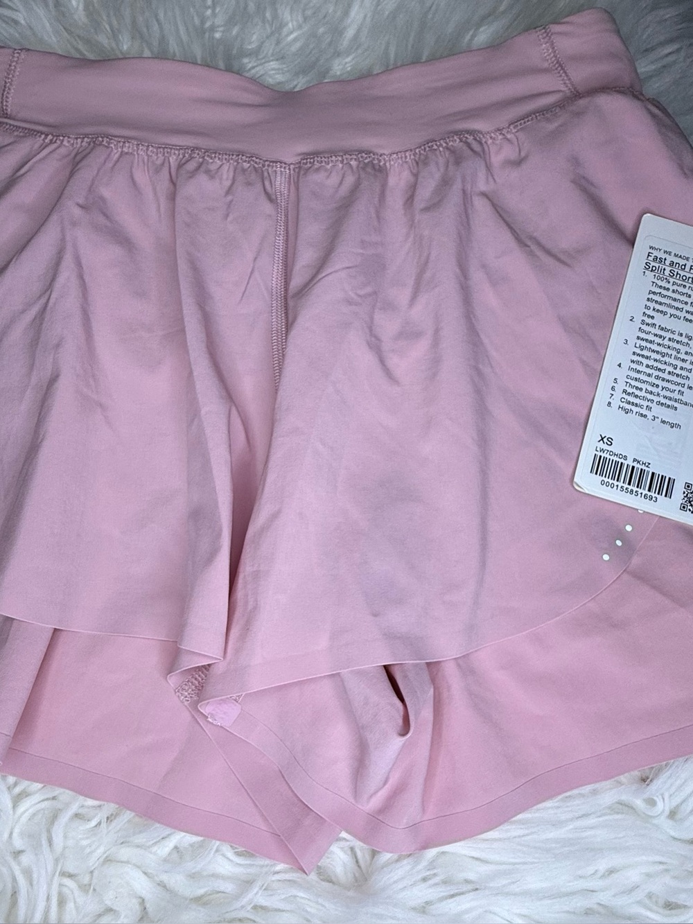 Lululemon fast & free shirts Sz Xs pink haze nwt